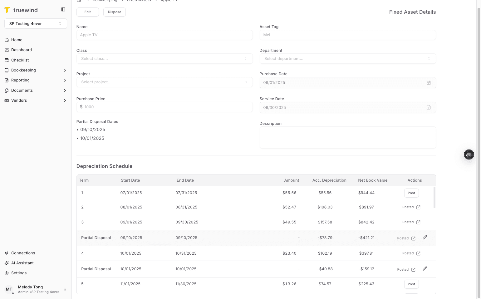 Screenshot showing Select -$78.79