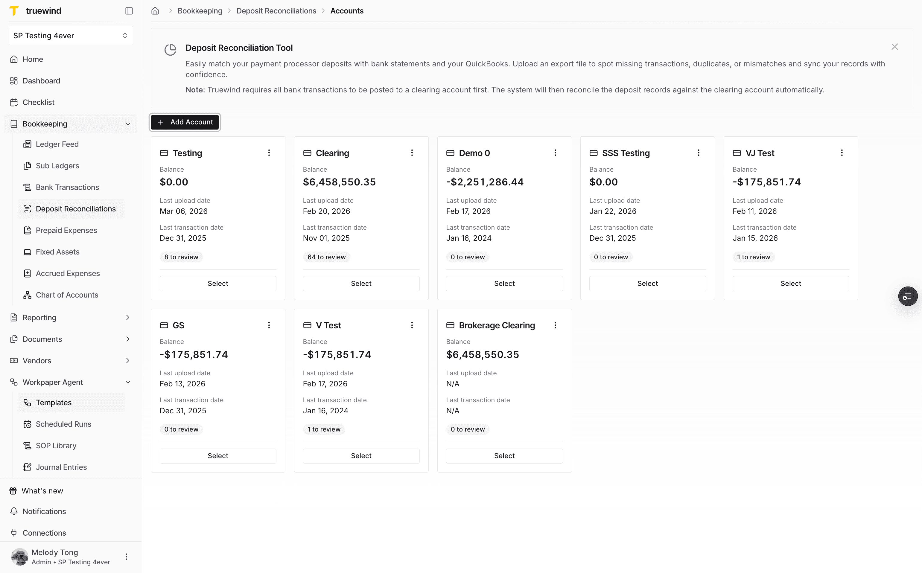 Screenshot showing Workpaper Agent navigation