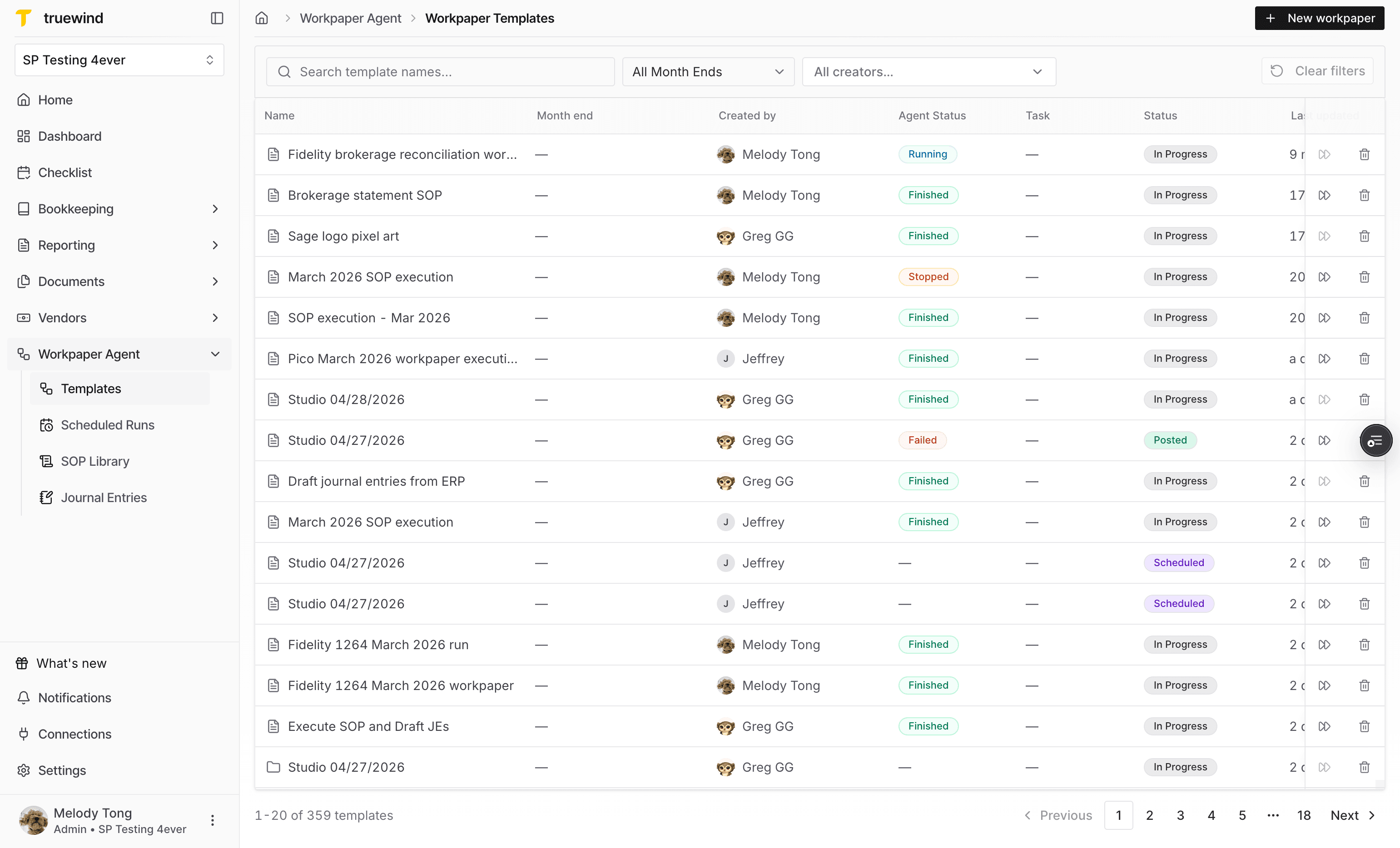Screenshot showing the Templates navigation item.
