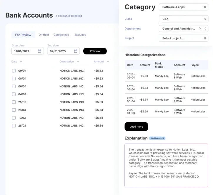 Audit-ready controls and reporting interface