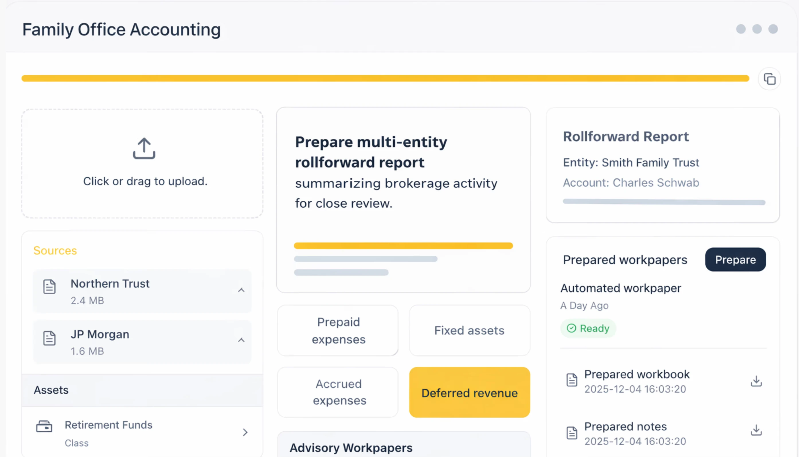 Month-end dashboard showing sign-offs and open close items
